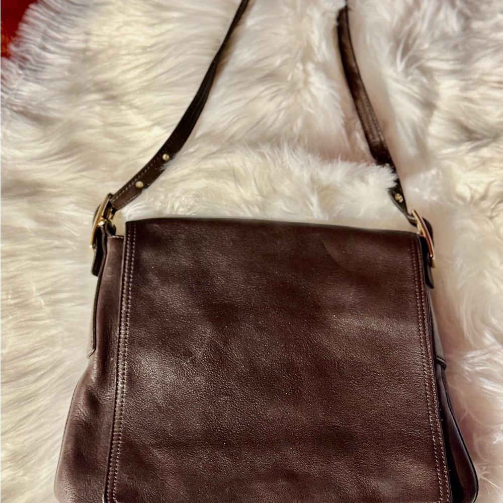Coach Dark Brown Leather Crossbody Bag